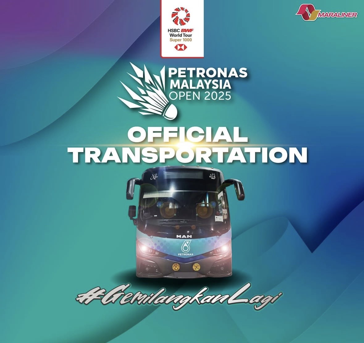 MARALINER official transportation for PETRONAS Malaysia Open 2025